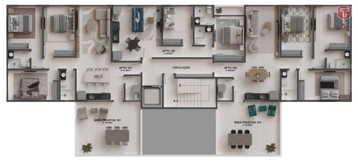 Apartamento à venda com 3 quartos, 81m² - Altiplano Cabo Branco,João Pessoa