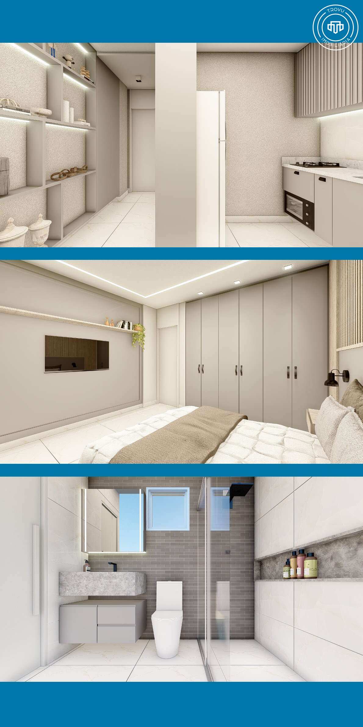 Boulevard Flats & Shopping - Flat à venda, no Boulevard Flats & Shopping em Conde, com 1 quarto, 44,24m²